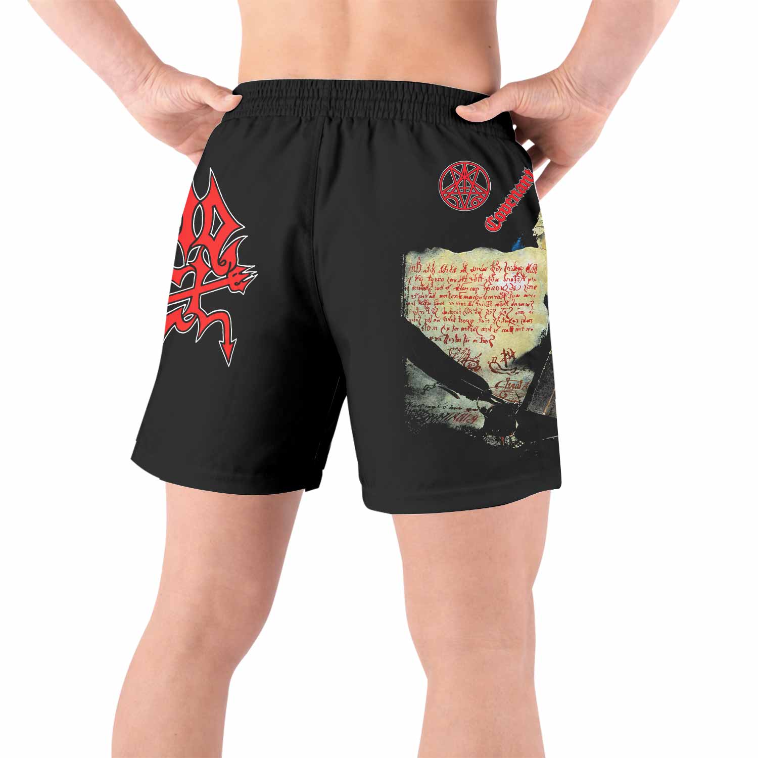 Morbid Angel Covenant Grappling Shorts - back view lifestyle