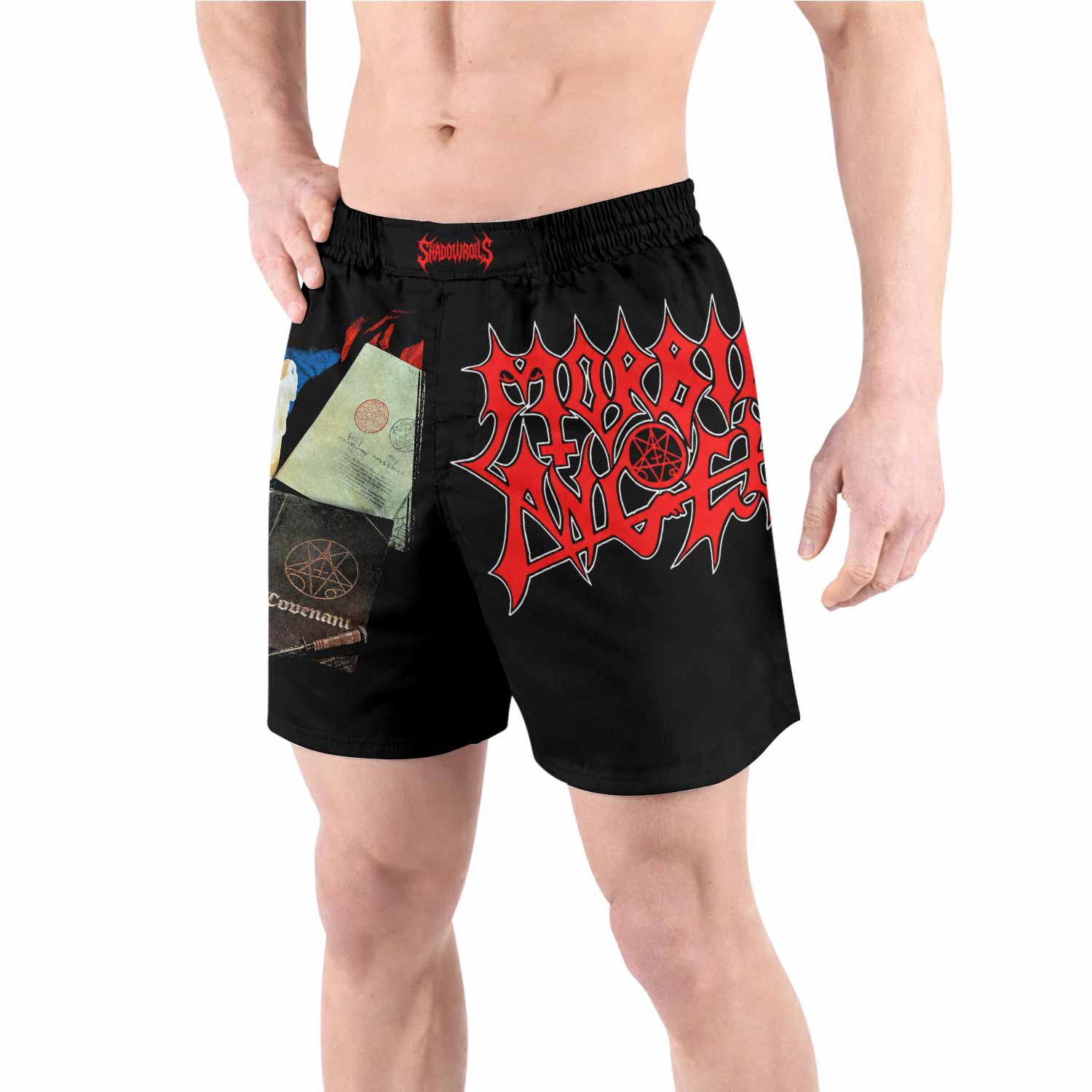 Morbid Angel Covenant Grappling Shorts - front view lifestyle