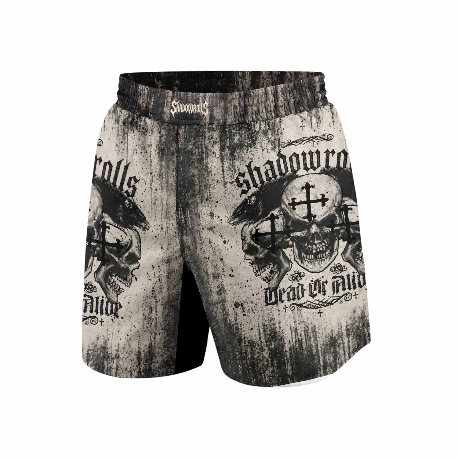 Shadowrolls Dead Or Alive Grappling Shorts - front view mockup