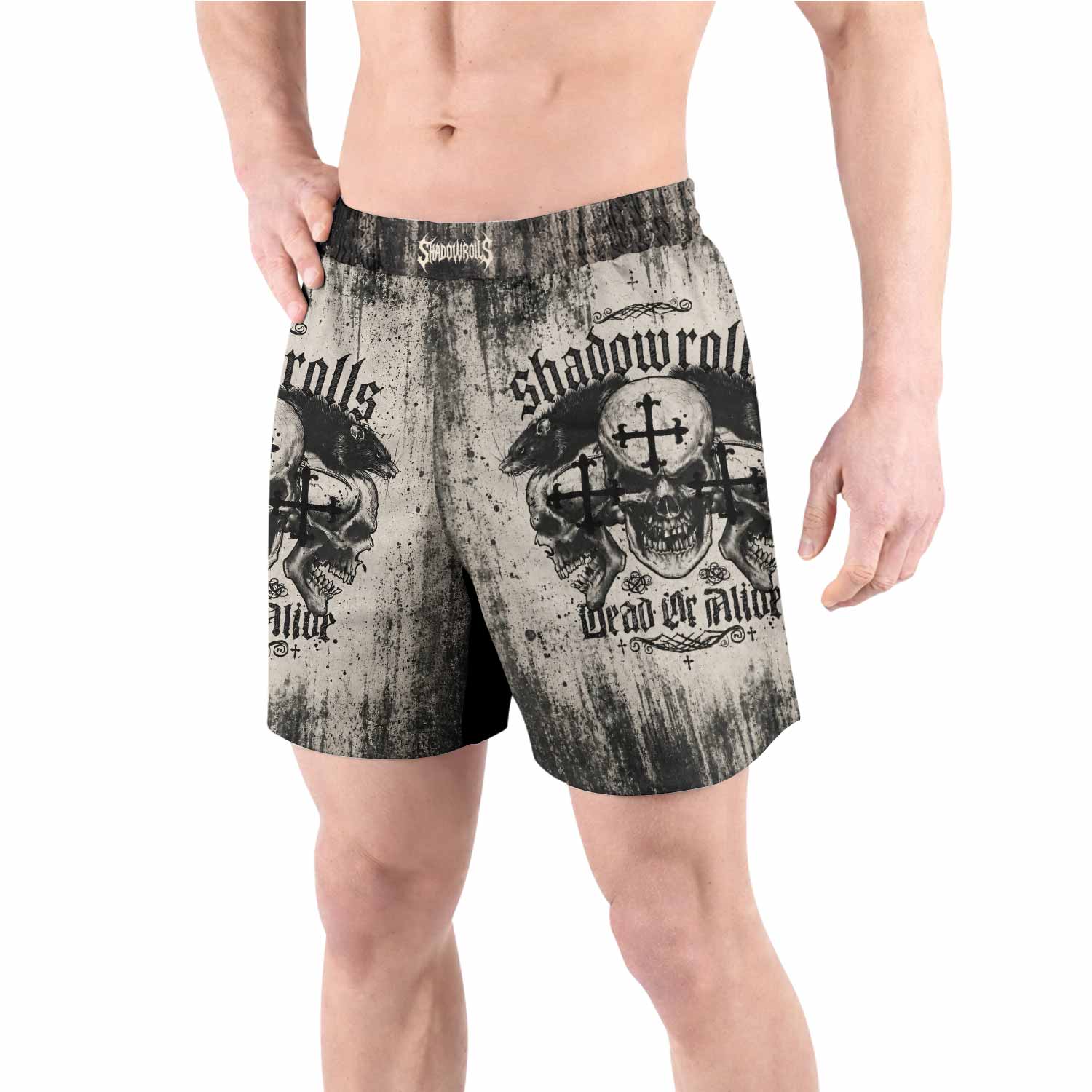 Shadowrolls Dead Or Alive Grappling Shorts - front view lifestyle
