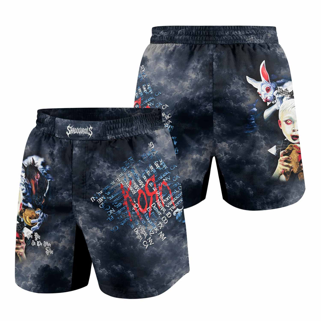 Korn See You On The Other Side Grappling Shorts - front and back view
