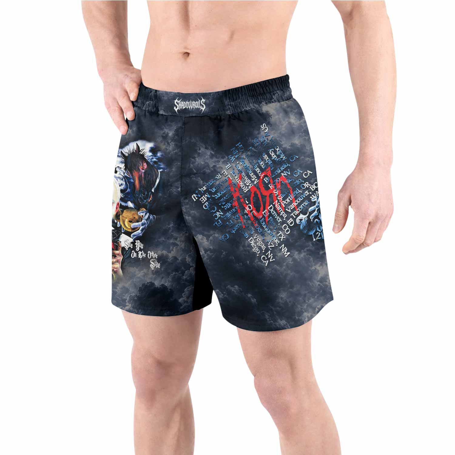 Korn See You On The Other Side Grappling Shorts - front view lifestyle