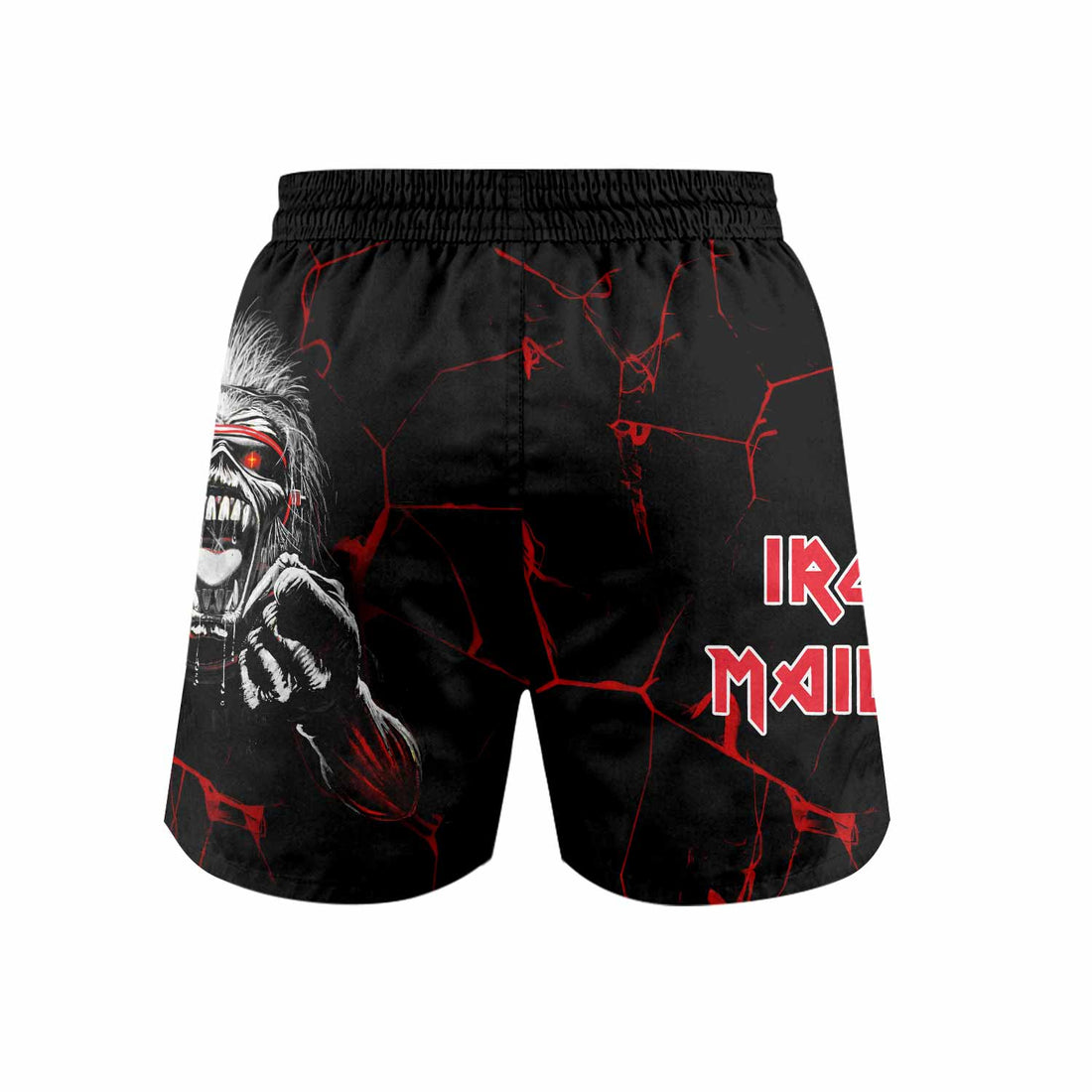 Iron Maiden A Real Dead One Grappling Shorts - front and back view