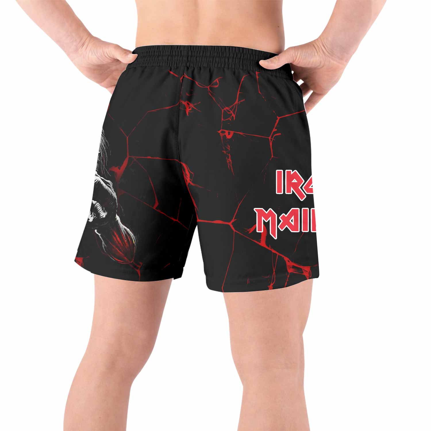 Iron Maiden A Real Dead One Grappling Shorts - front view lifestyle