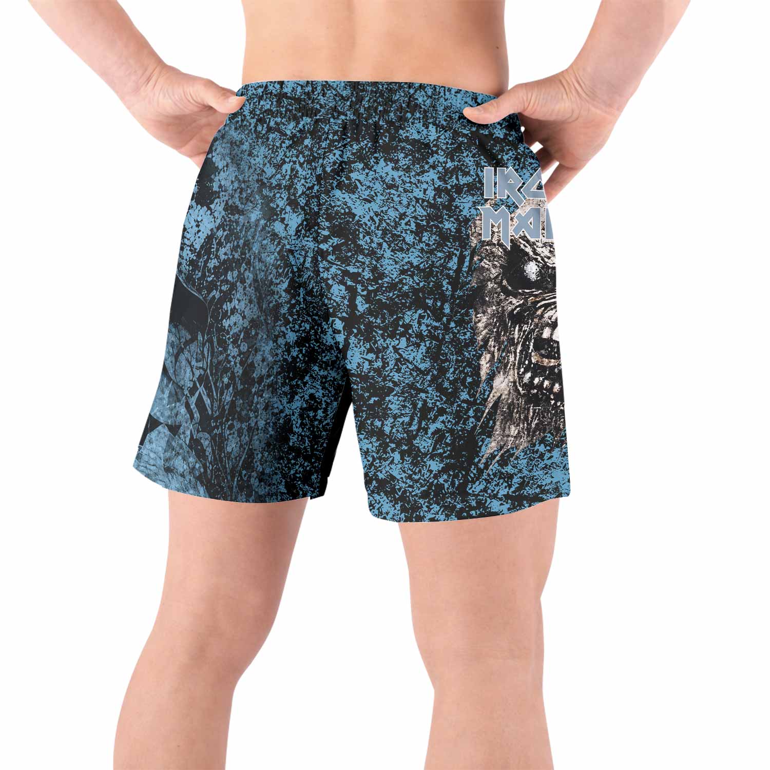 Iron Maiden Fear Reaper Eddie Grappling Shorts - front view lifestyle