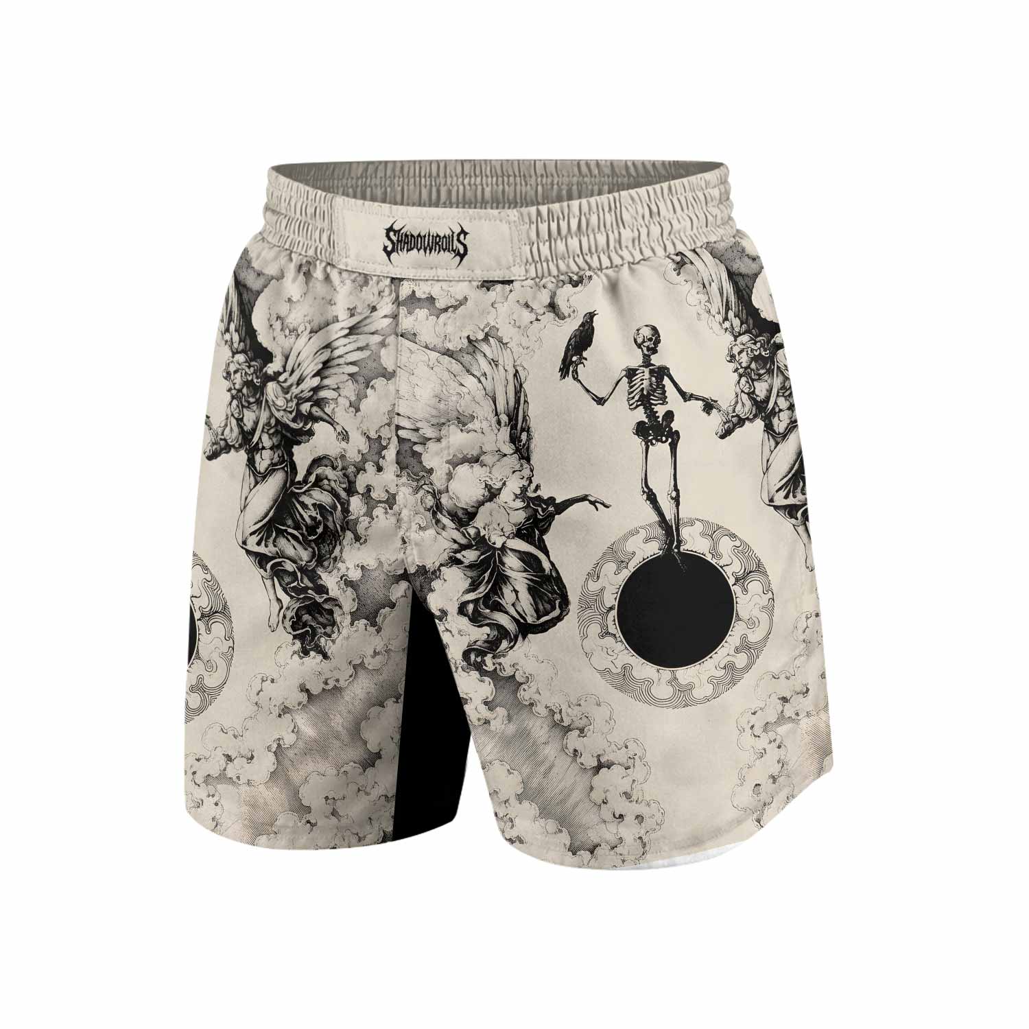 Celestial Memento Mori Grappling Shorts - front and back view