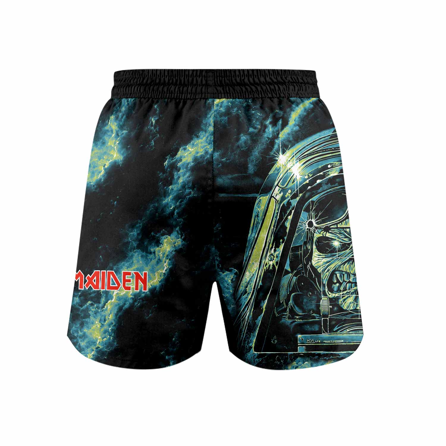 Iron Maiden Aces High Eddie Pilot Grappling Shorts - front view mockup