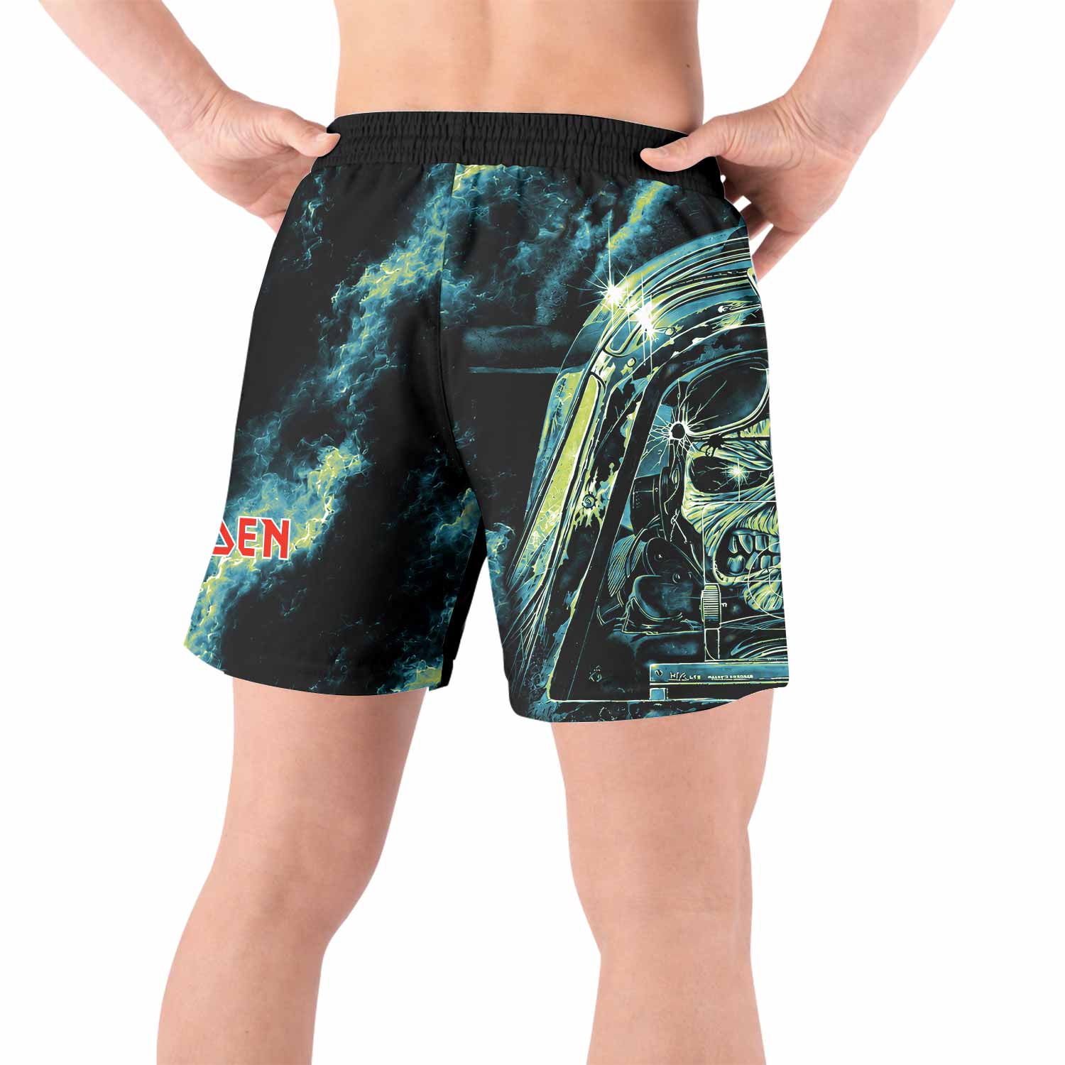 Iron Maiden Aces High Eddie Pilot Grappling Shorts - front view lifestyle