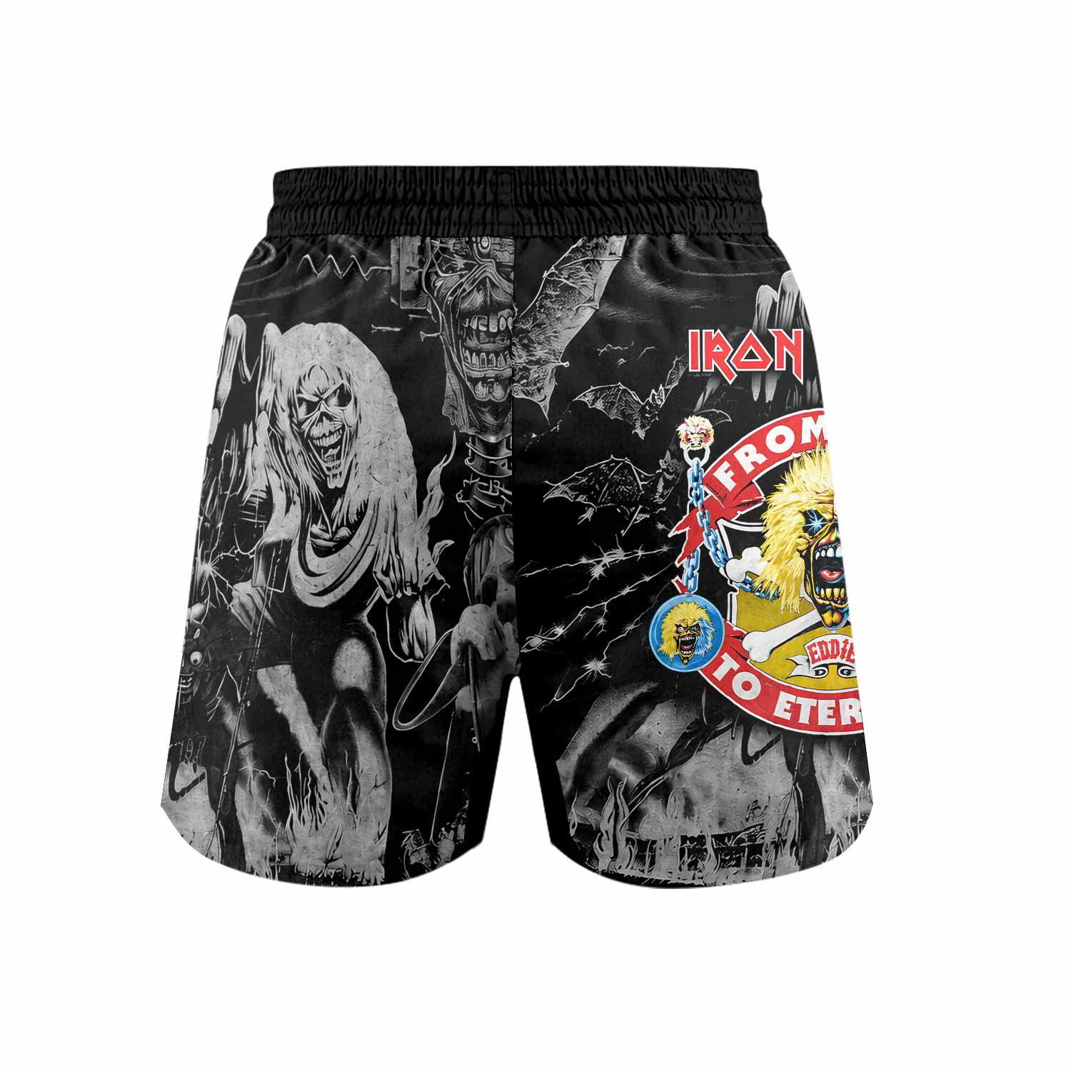 Iron Maiden From Here to Eternity Eddie Grappling Shorts - front view mockup