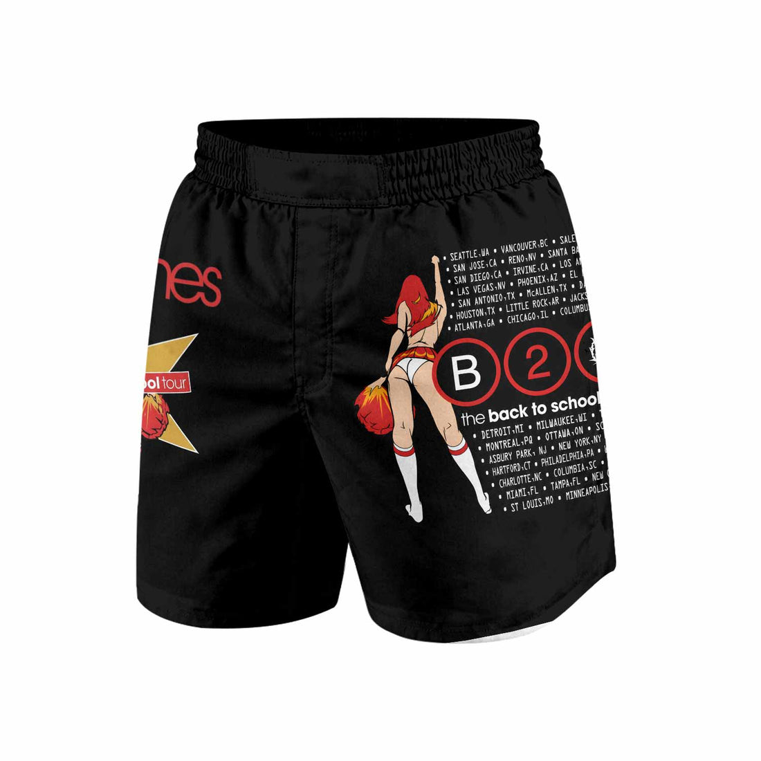 Deftones Back to School Tour Grappling Shorts - front and back view