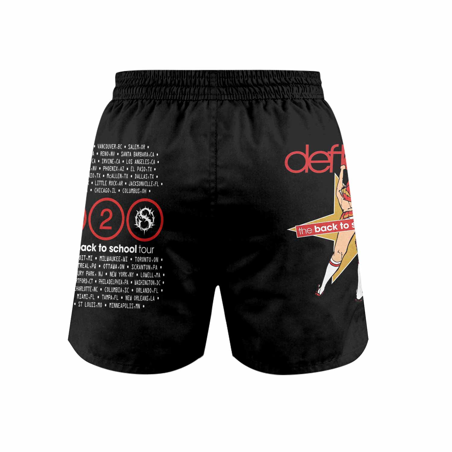 Deftones Back to School Tour Grappling Shorts - front view mockup