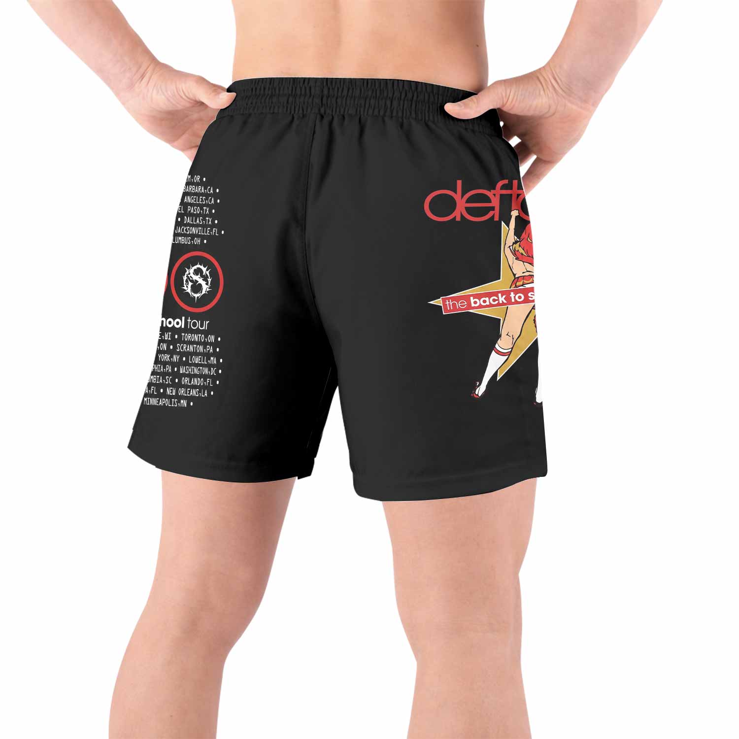 Deftones Back to School Tour Grappling Shorts - front view lifestyle