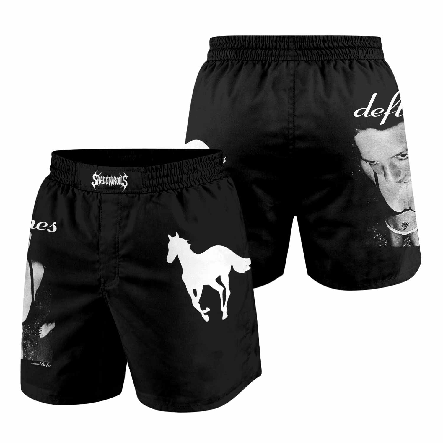Deftones Around the Fur Grappling Shorts - back view mockup