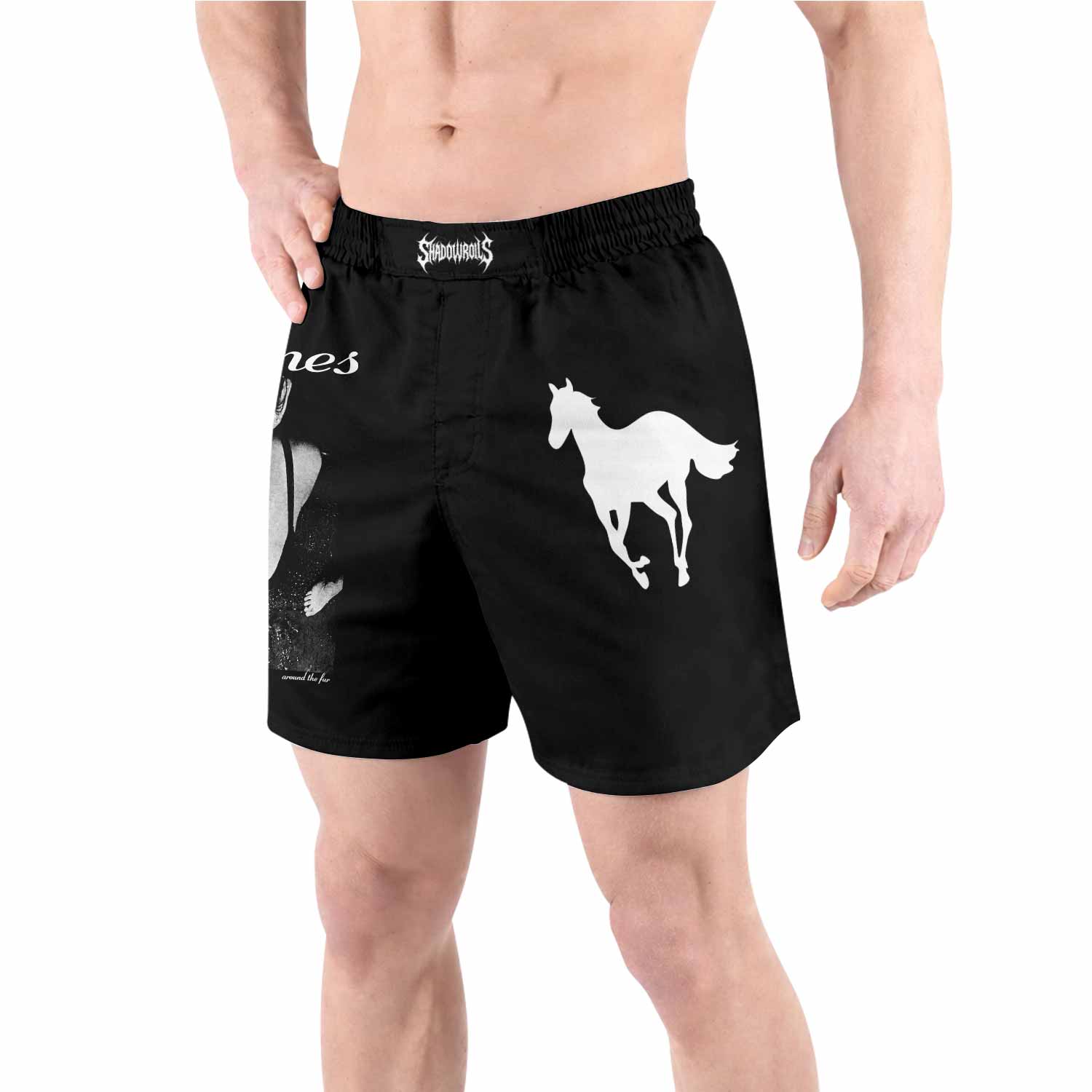 Deftones Around the Fur Grappling Shorts - back view lifestyle