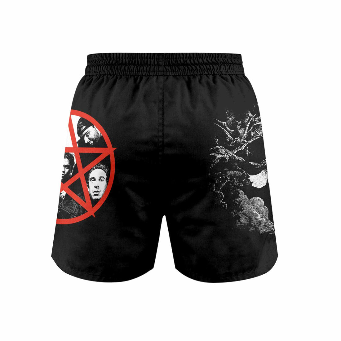 Deftones White Pony Grim Reaper Grappling Shorts - front and back view