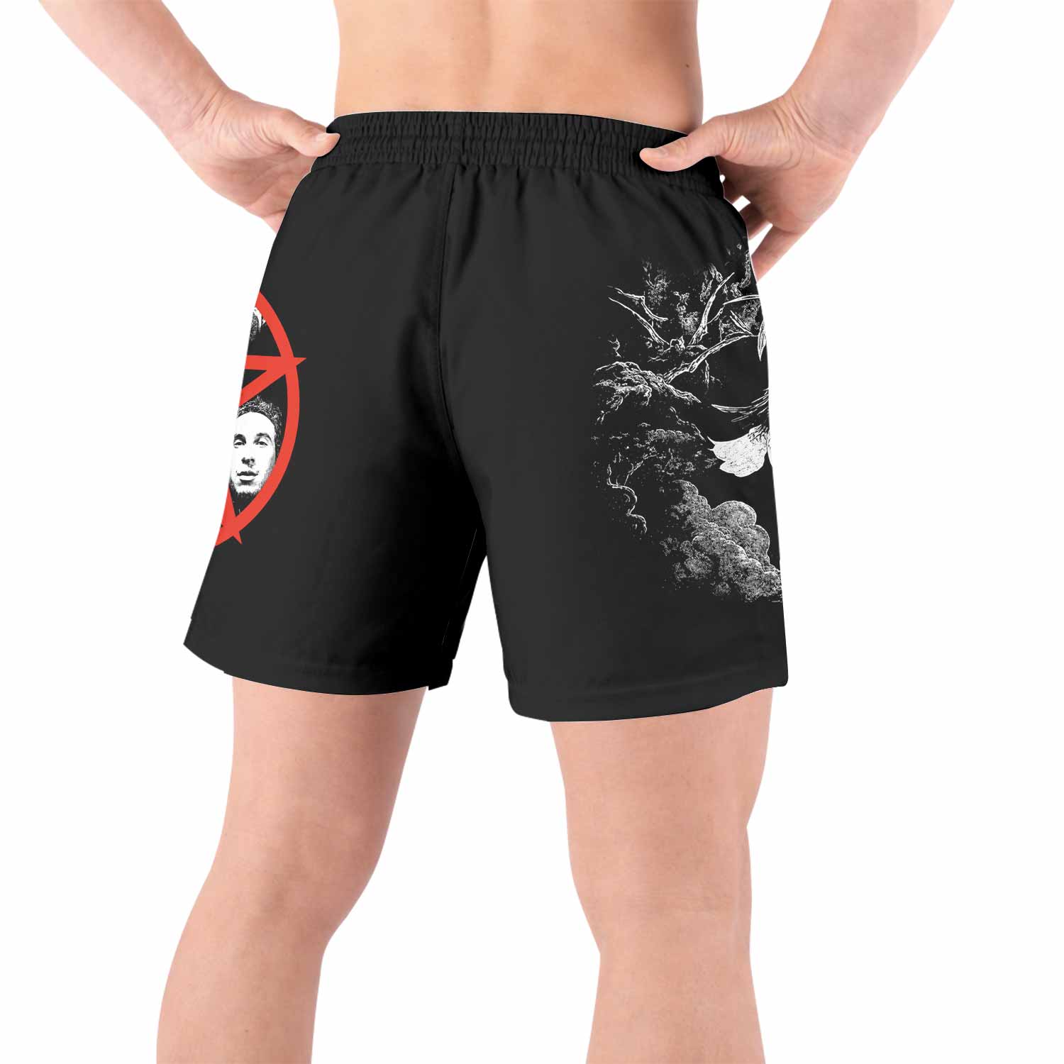 Deftones White Pony Grim Reaper Grappling Shorts - front view lifestyle
