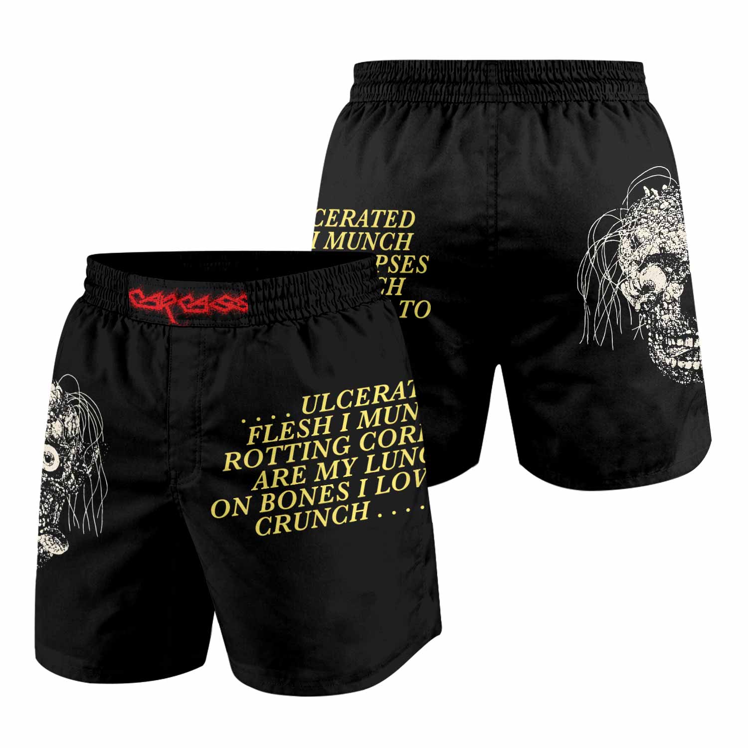 Carcass Symphonies of Sickness Grappling Shorts - back view mockup