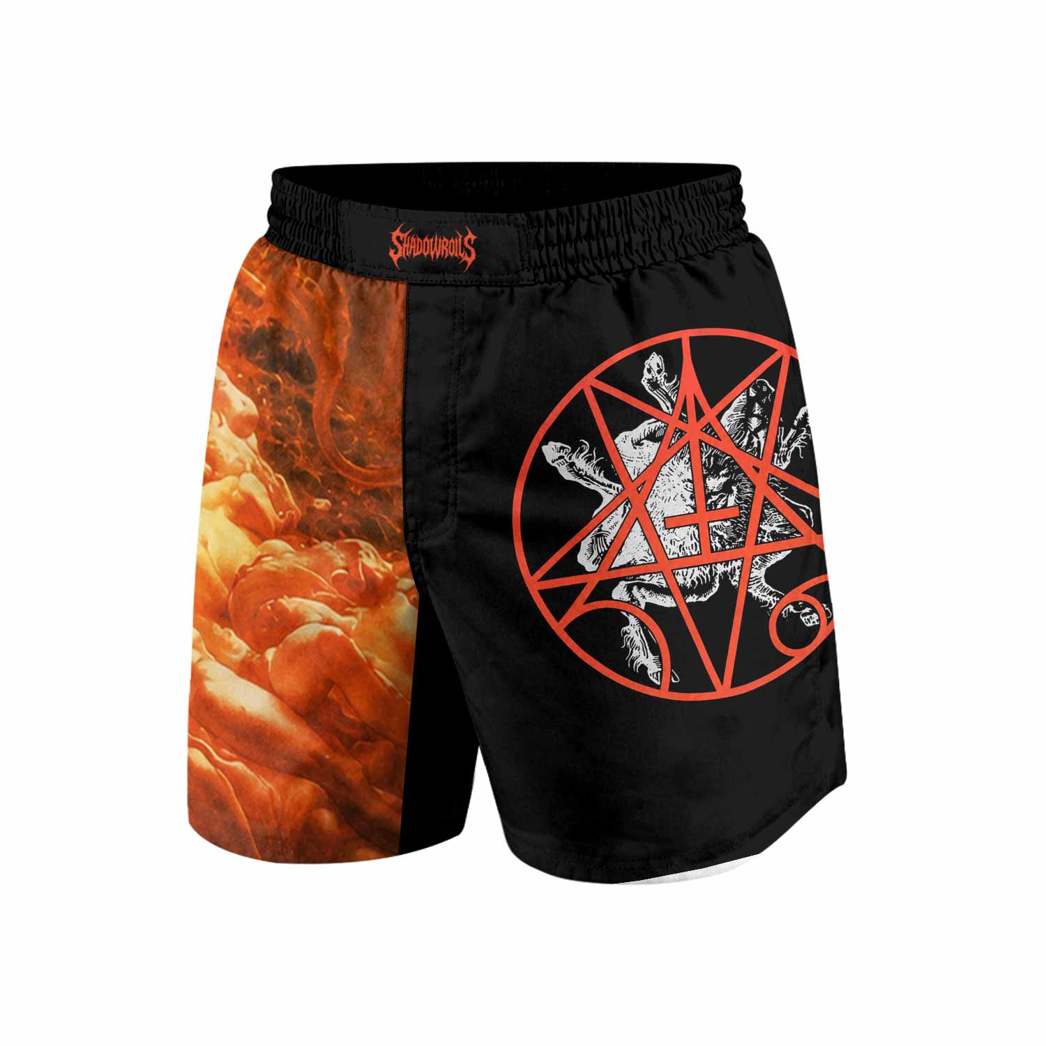 Morbid Angel Altars of Madness Grappling Shorts - front and back view