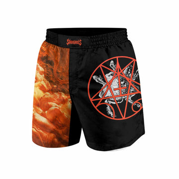 Morbid Angel Altars of Madness Grappling Shorts - front and back view