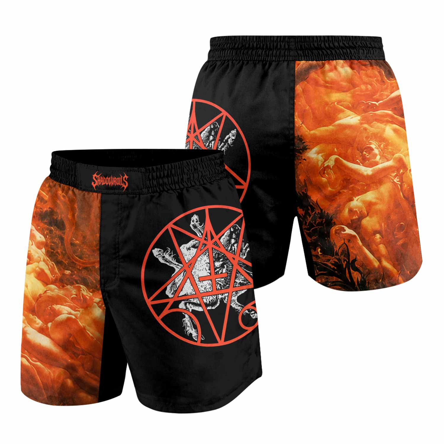 Morbid Angel Altars of Madness Grappling Shorts - back view mockup