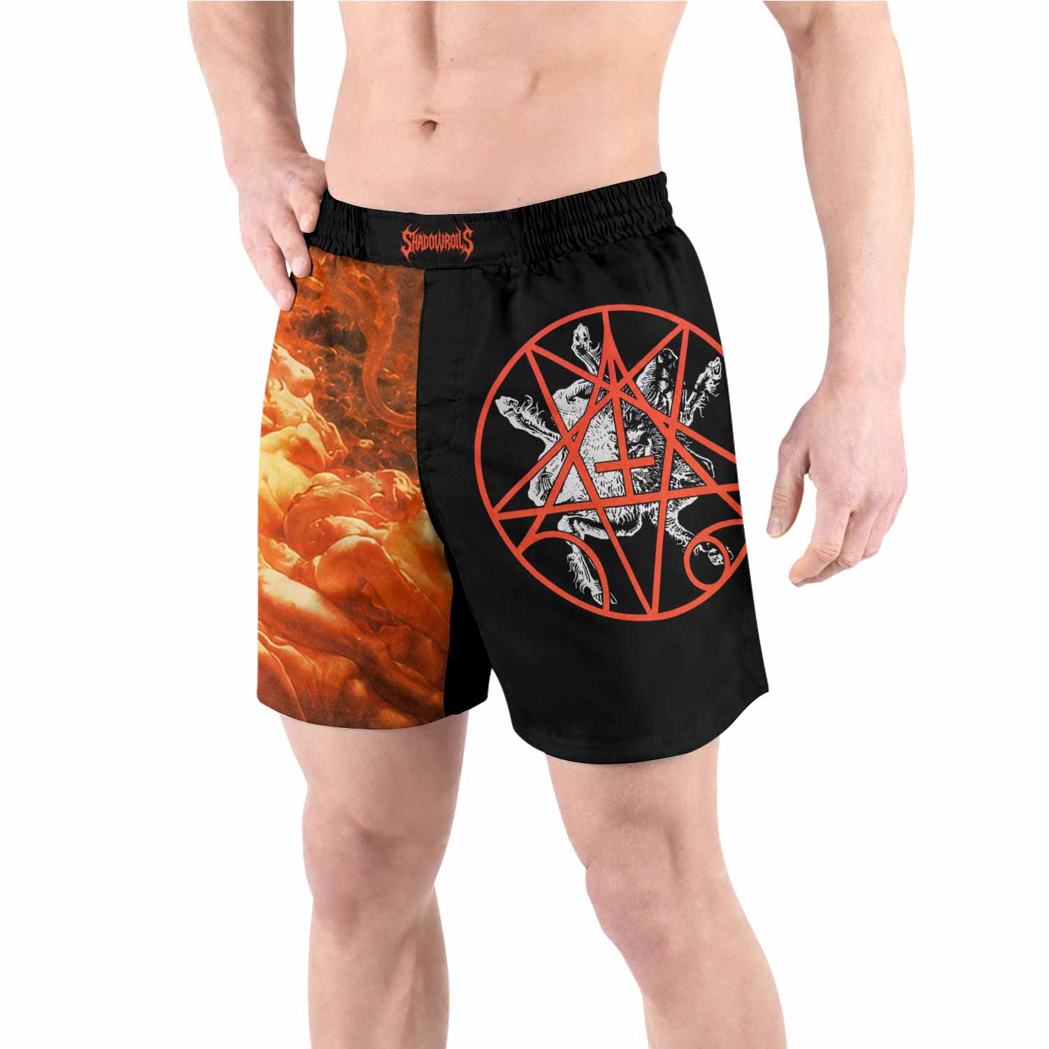 Morbid Angel Altars of Madness Grappling Shorts - back view lifestyle