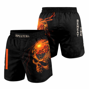 Beneath the Remains Sepultura Grappling Shorts - front and back view