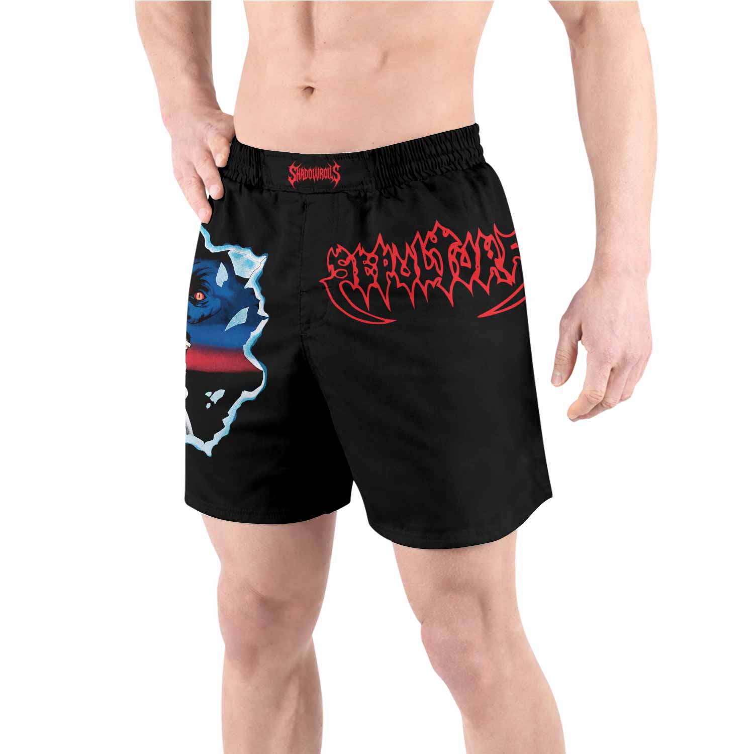 Sepultura Schizophrenia Grappling Shorts - front view lifestyle