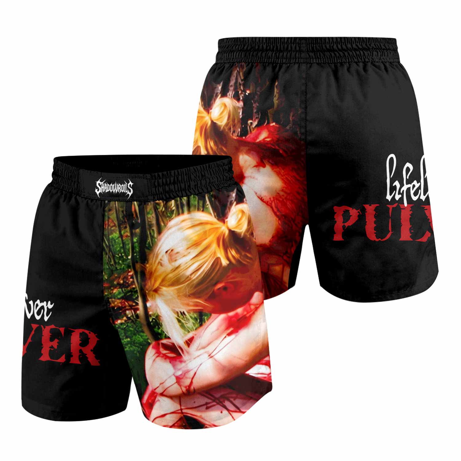Lifelover Pulver Grappling Shorts - front and back view
