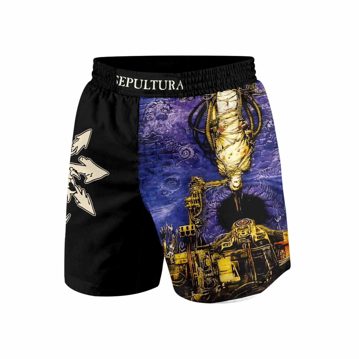 Chaos A.D. Sepultura Grappling Shorts - front view mockup