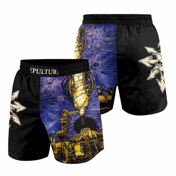 Chaos A.D. Sepultura Grappling Shorts - front and back view