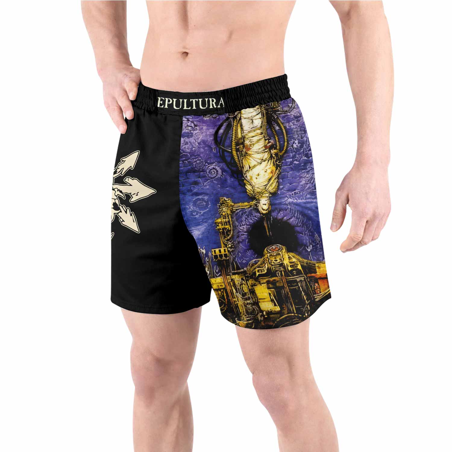Chaos A.D. Sepultura Grappling Shorts - front view lifestyle
