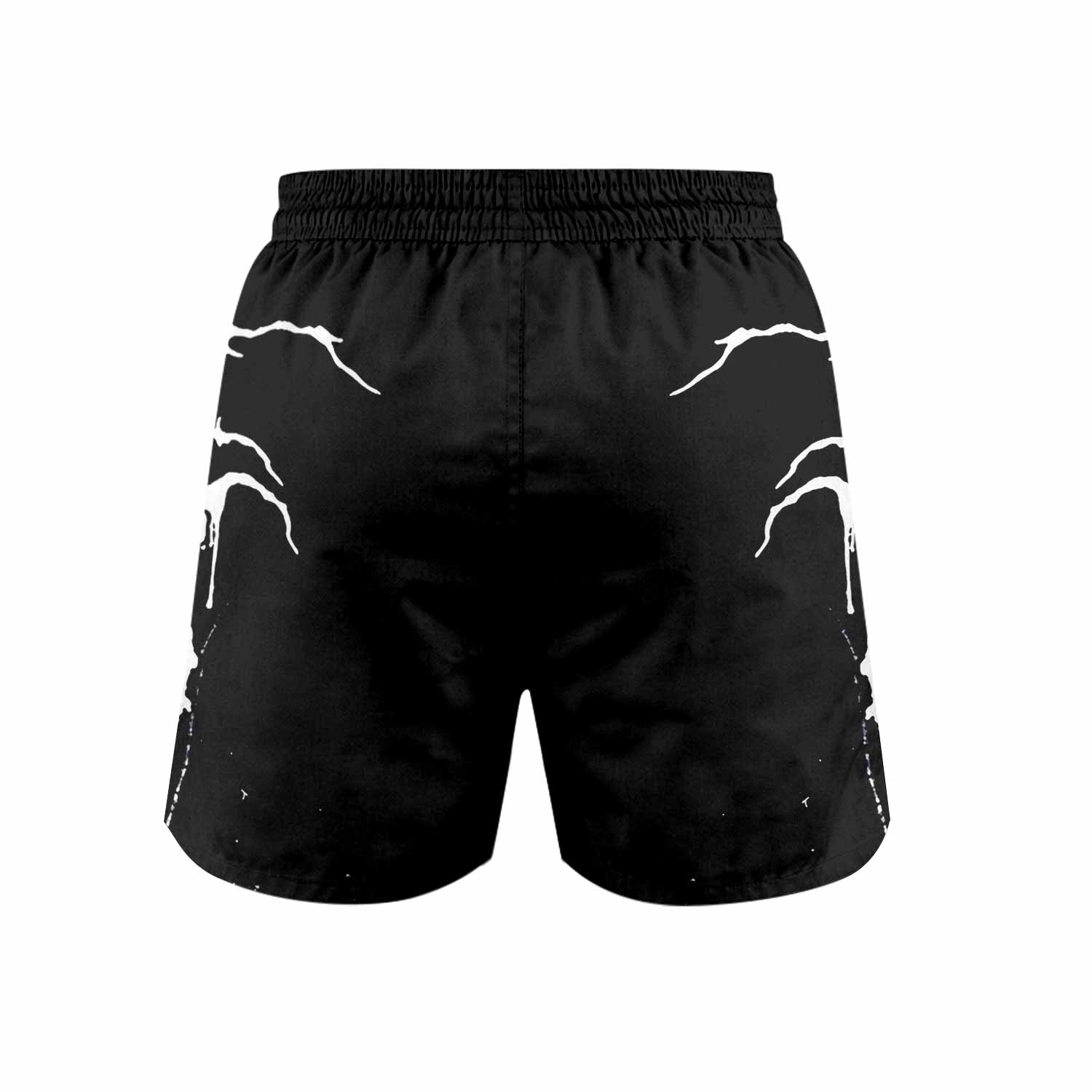Darkthrone Under a Funeral Moon Grappling Shorts - back view mockup