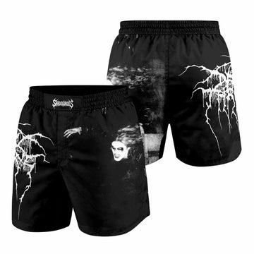 Darkthrone A Blaze in the Northern Sky Grappling Shorts - front and back view