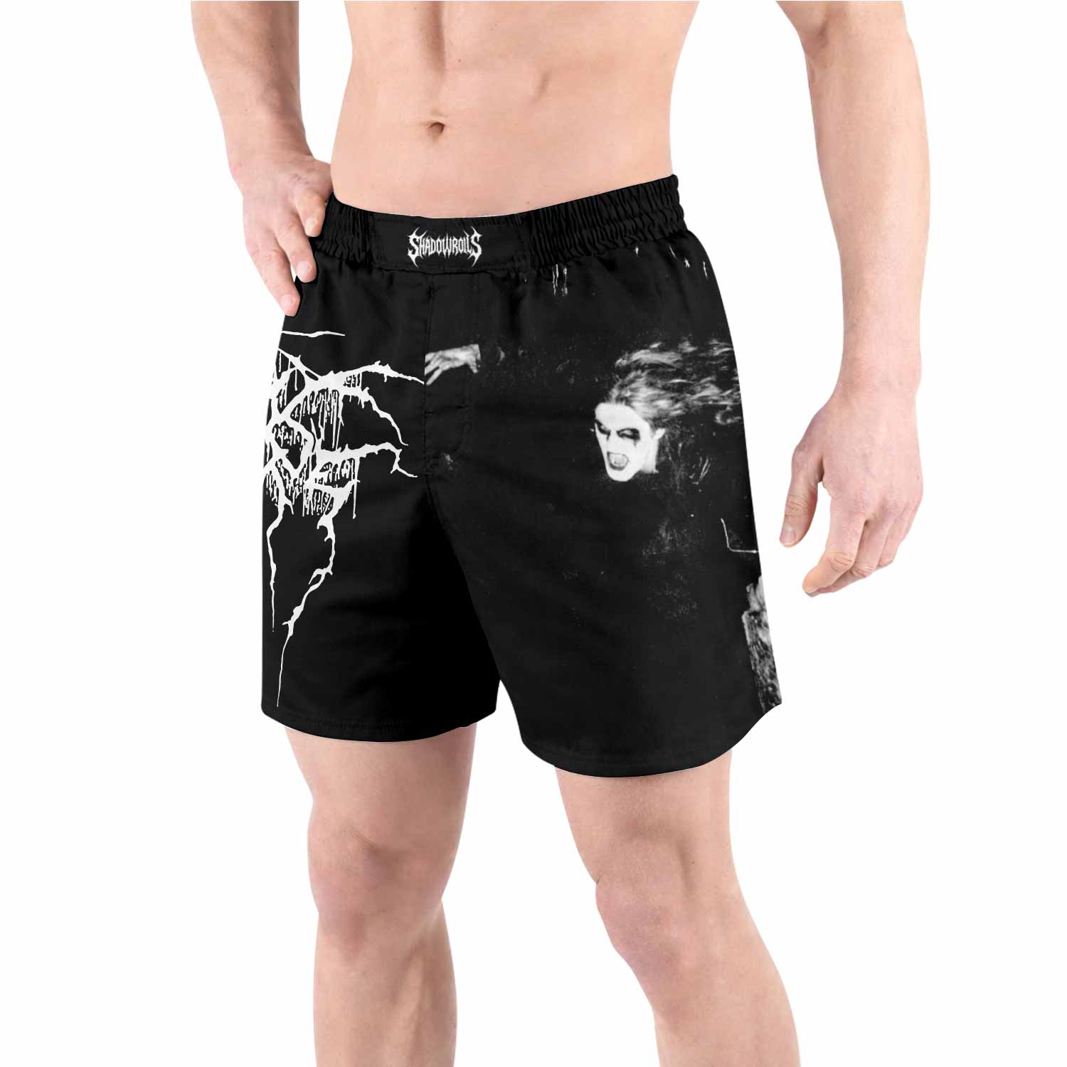 Darkthrone A Blaze in the Northern Sky Grappling Shorts - front view lifestyle