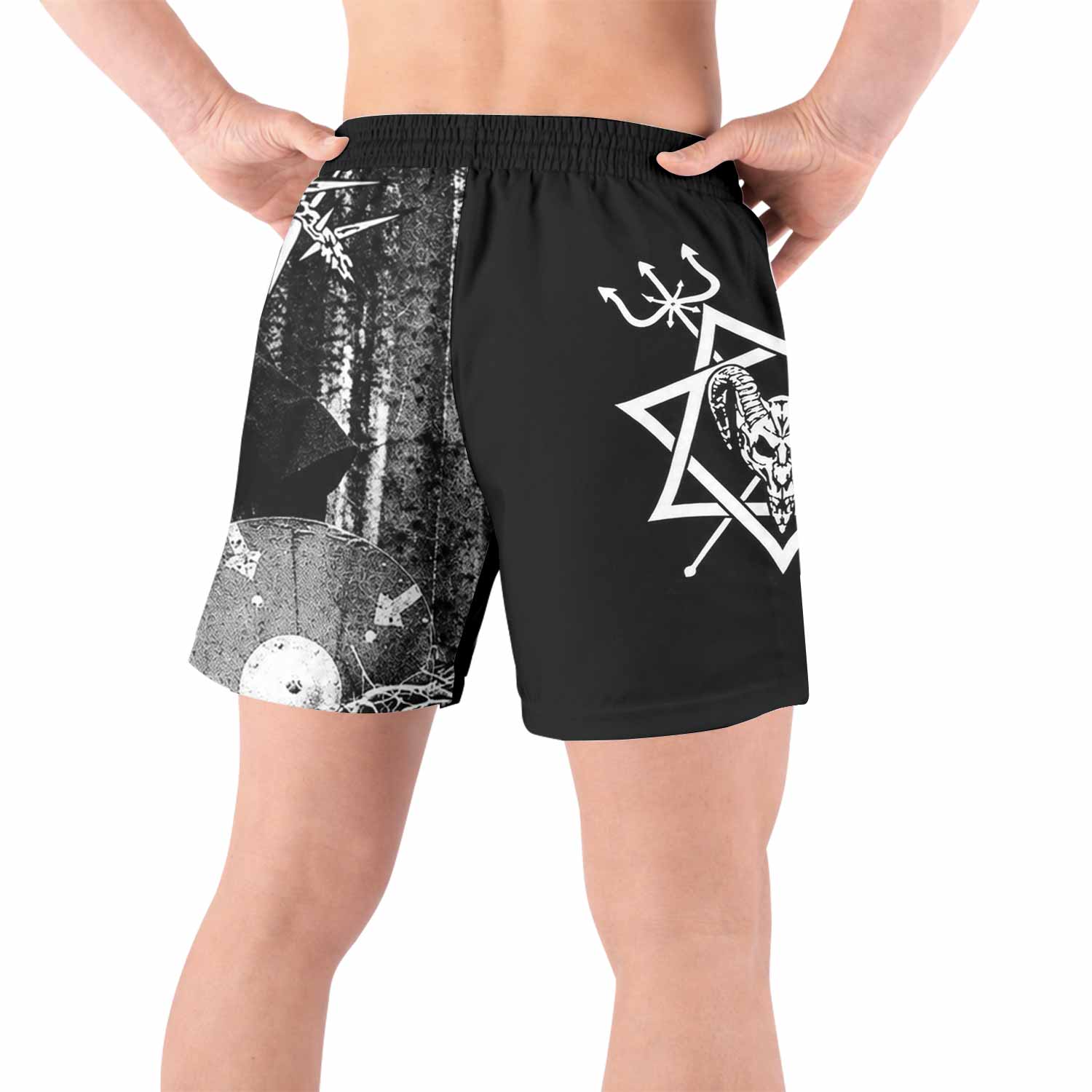 Graveland Thousand Swords Grappling Shorts - back view lifestyle