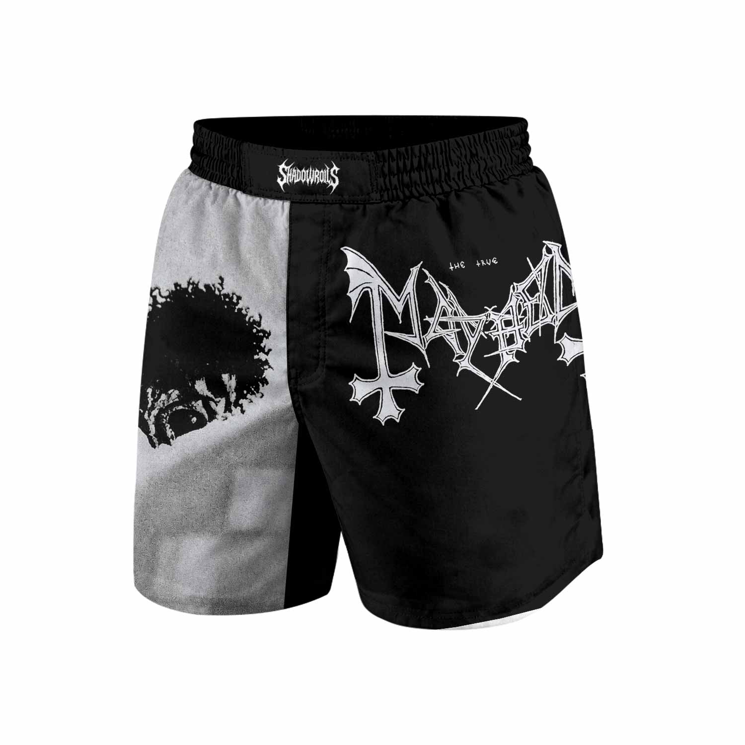 Mayhem Pure Fucking Armageddon Grappling Shorts - front view mockup