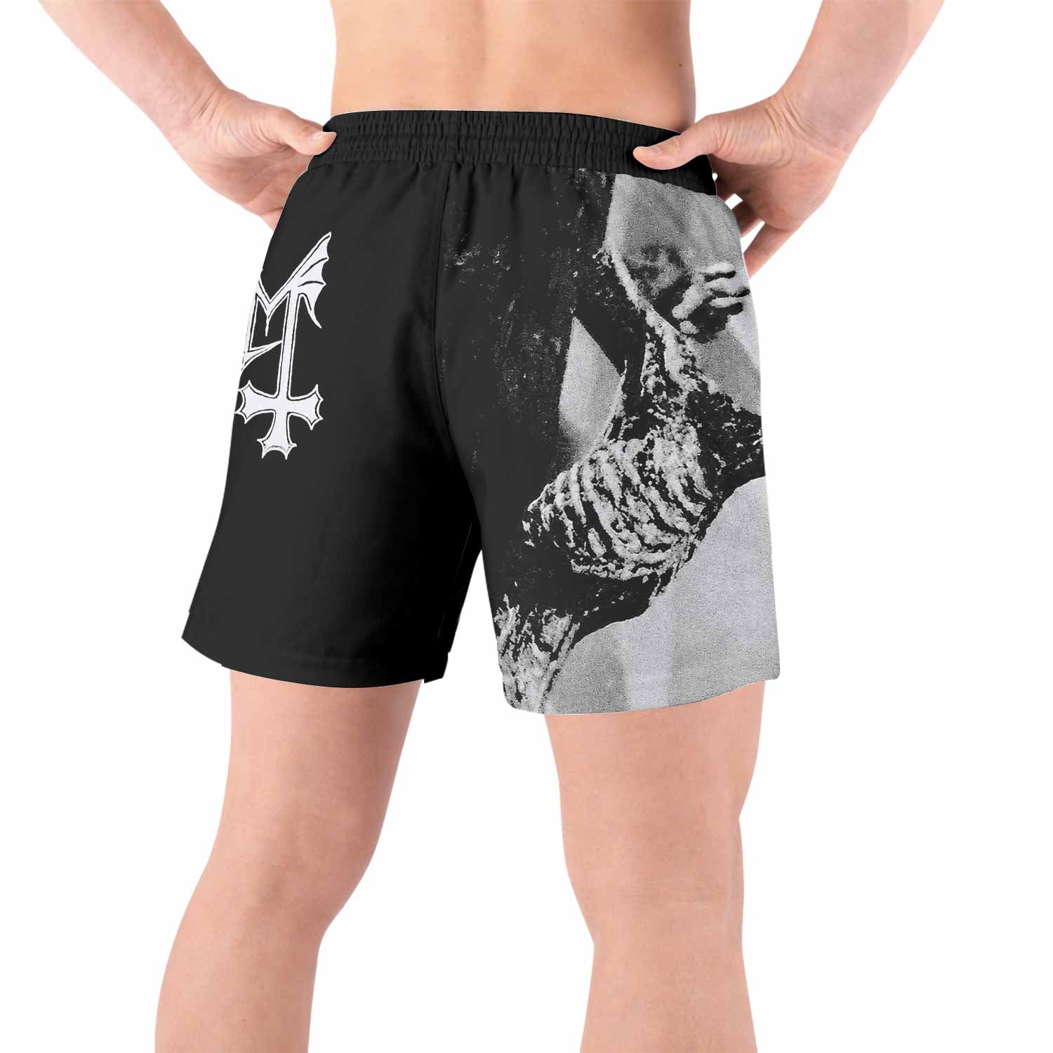 Mayhem Pure Fucking Armageddon Grappling Shorts - back view lifestyle