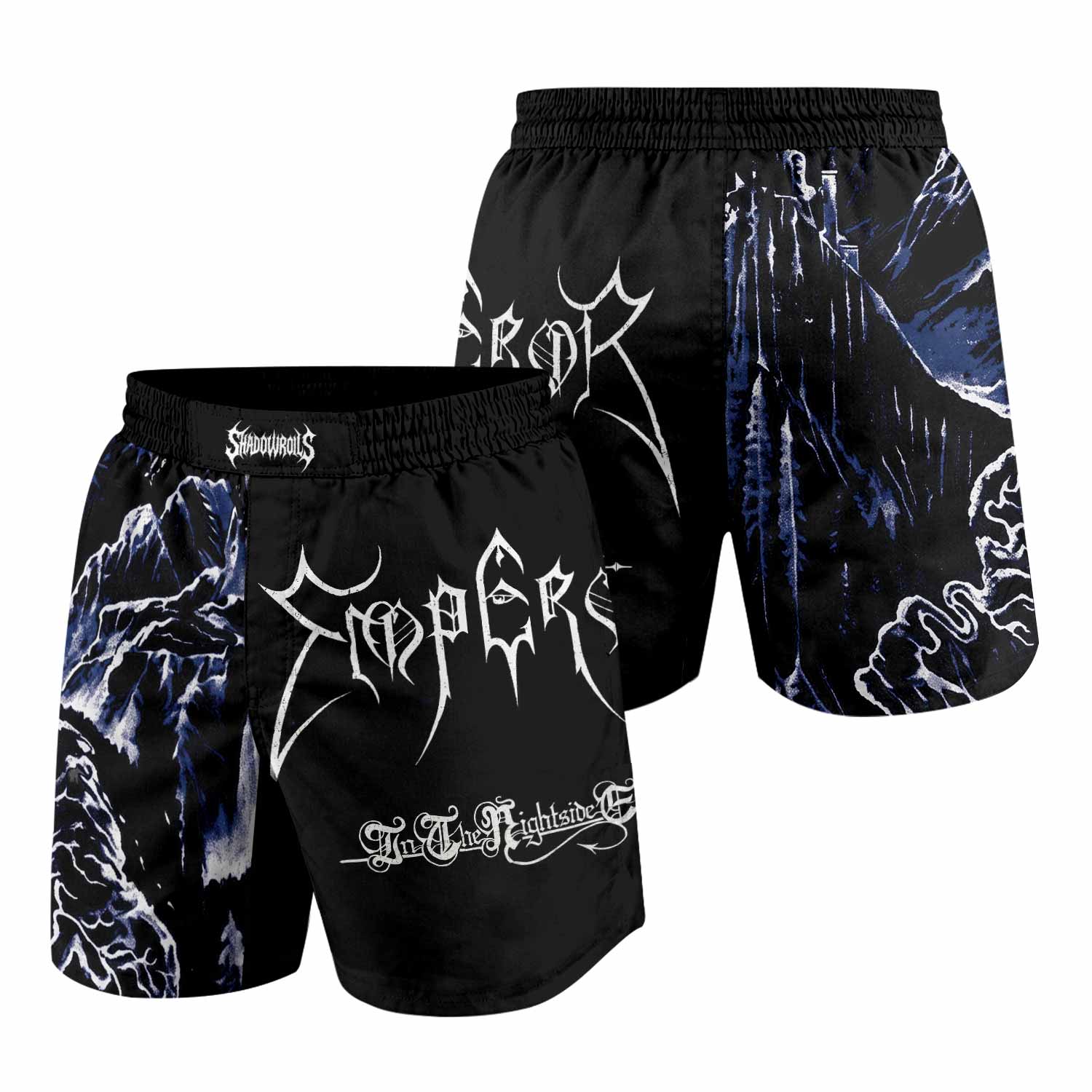 Emperor In the Nightside Eclipse Grappling Shorts - front and back view