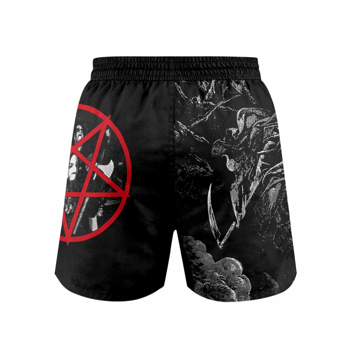Emperor Wrath of the Tyrant Grappling Shorts - back view mockup