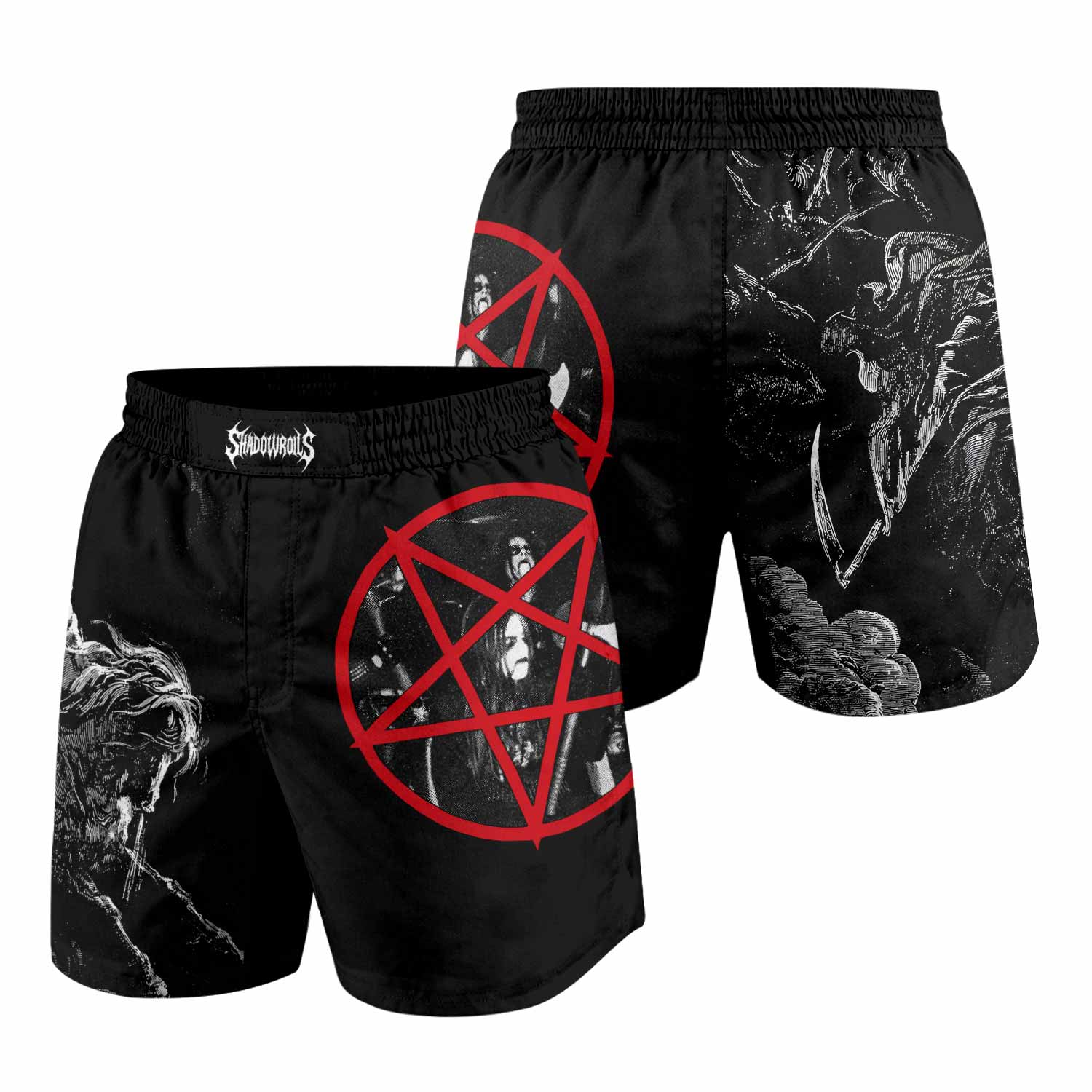 Emperor Wrath of the Tyrant Grappling Shorts - front and back view