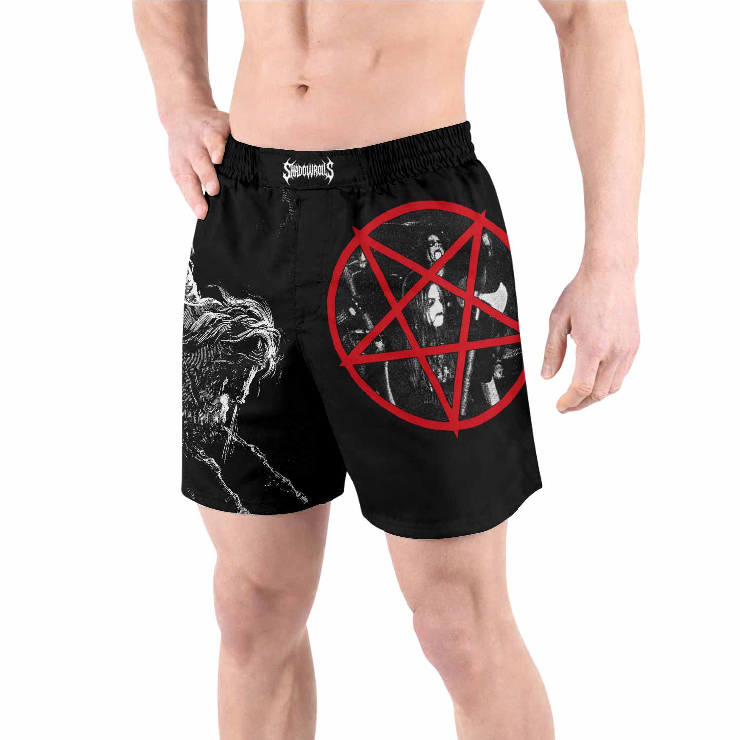 Emperor Wrath of the Tyrant Grappling Shorts - front view lifestyle