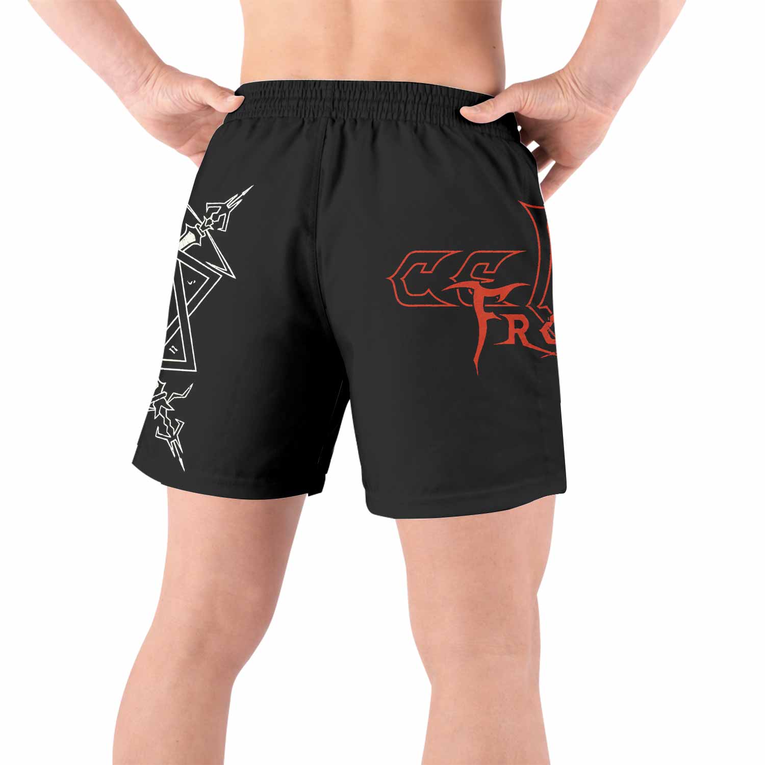 Celtic Frost Morbid Tales Sigil Grappling Shorts - back view lifestyle