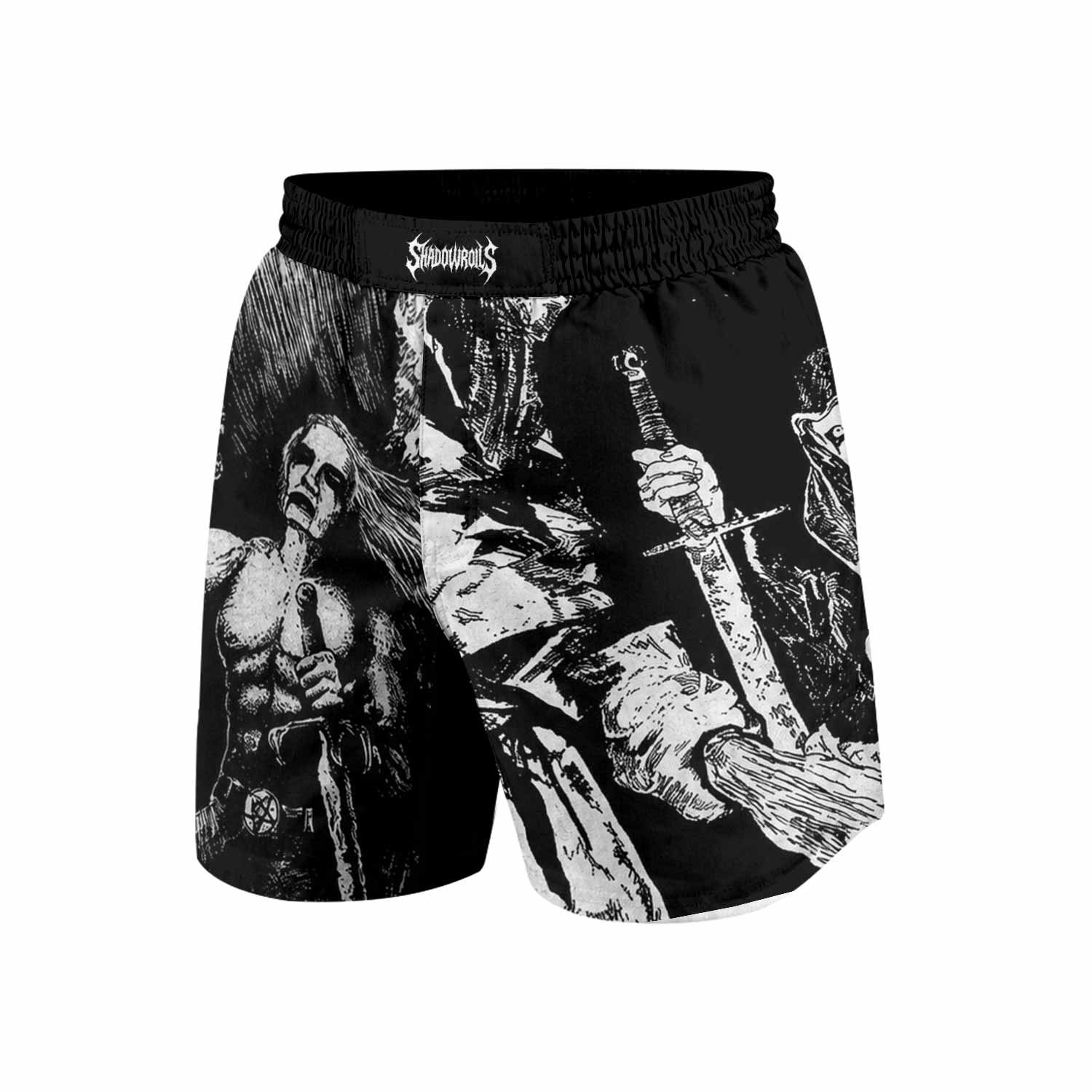 Graveland Carpathian Wolves Grappling Shorts - front view mockup