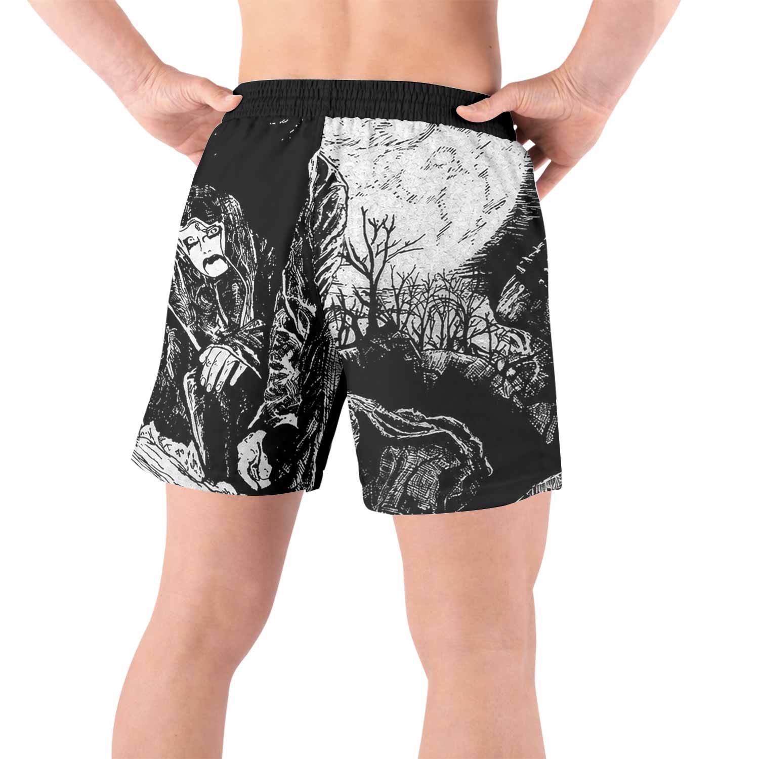 Graveland Carpathian Wolves Grappling Shorts - back view lifestyle