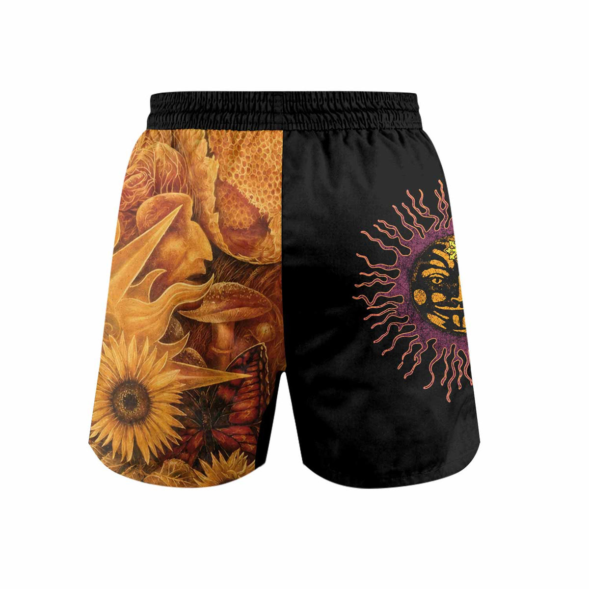 Tiamat Spiritual Sun Grappling Shorts - back view mockup