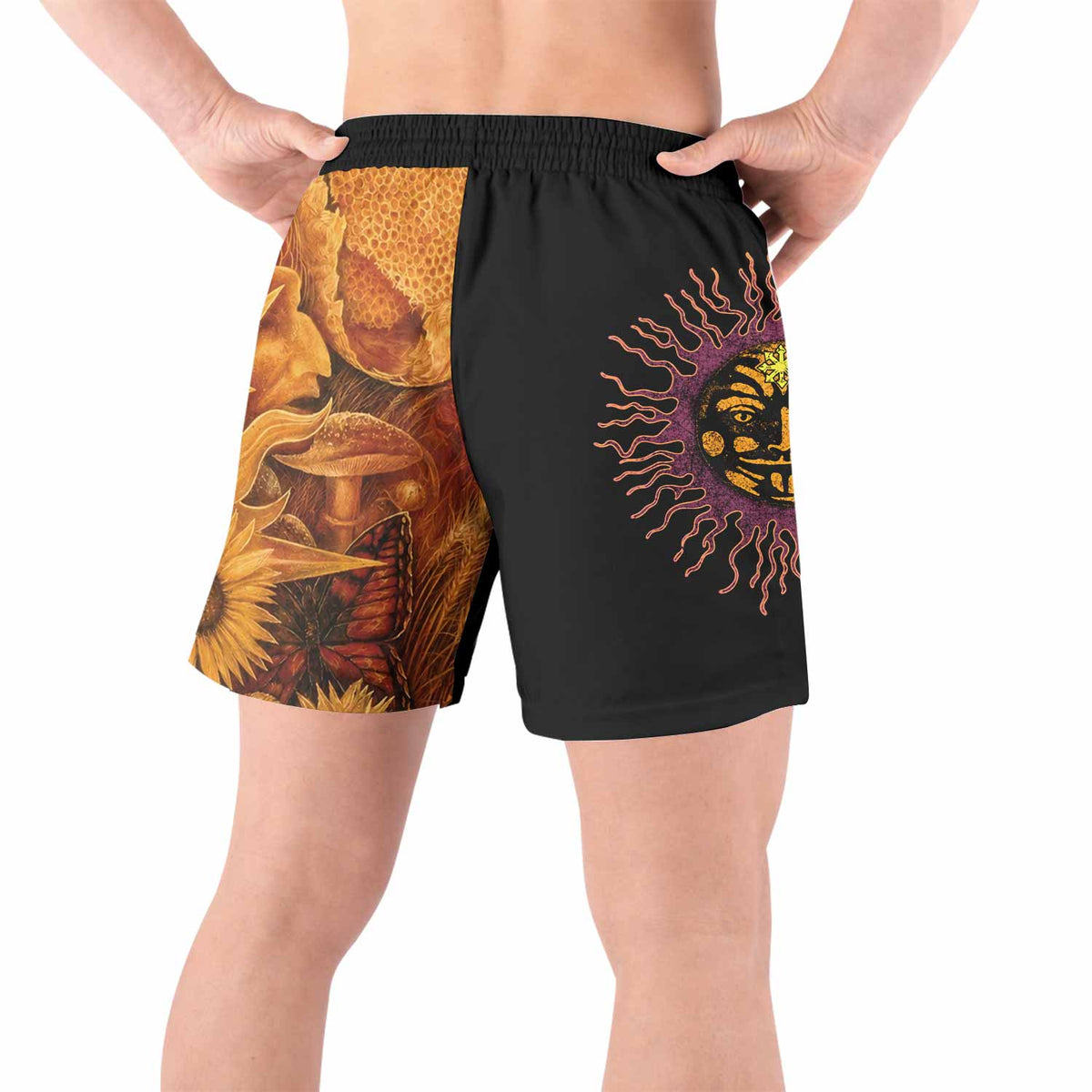 Tiamat Spiritual Sun Grappling Shorts - back view lifestyle