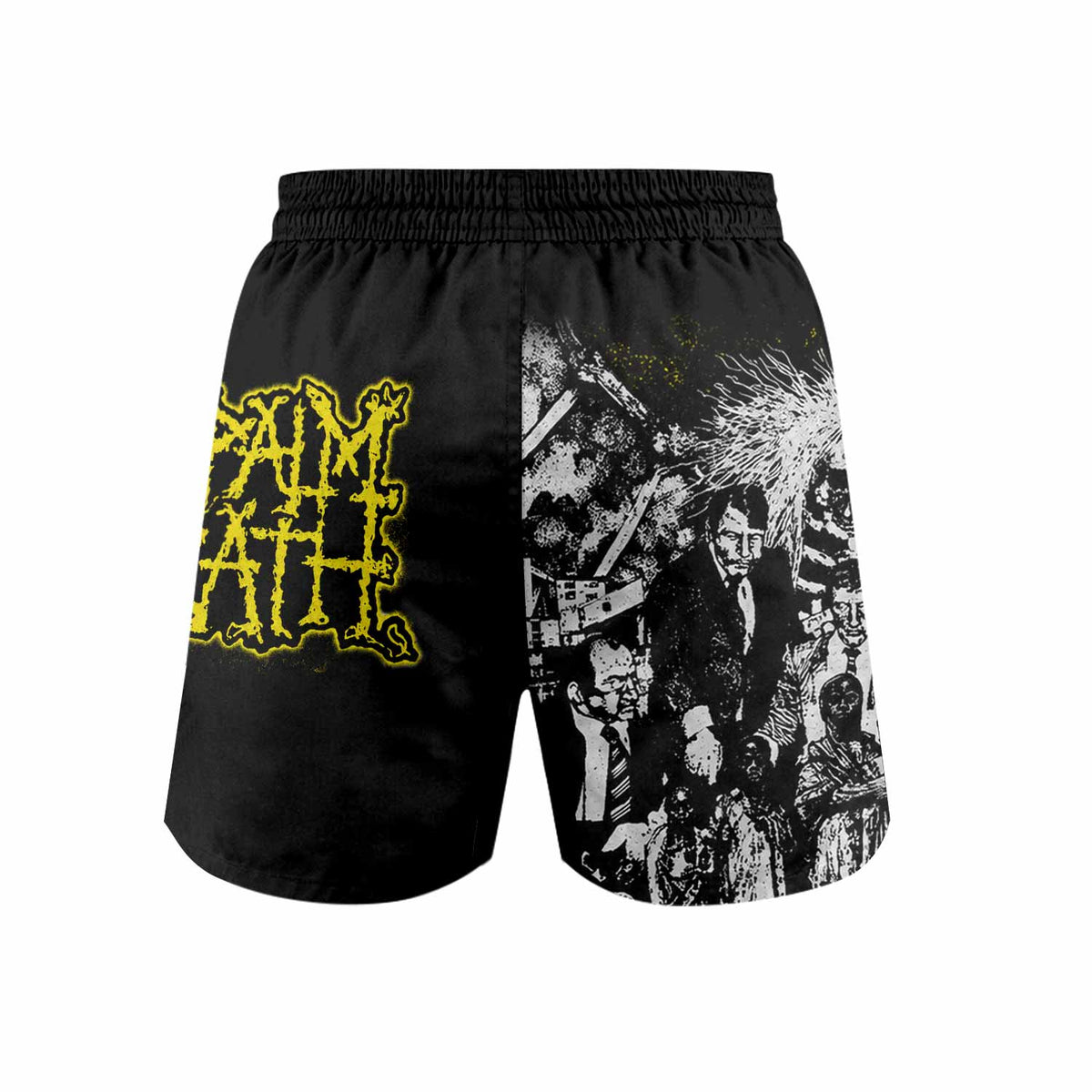 Napalm Death Scum Grappling Shorts - back view mockup