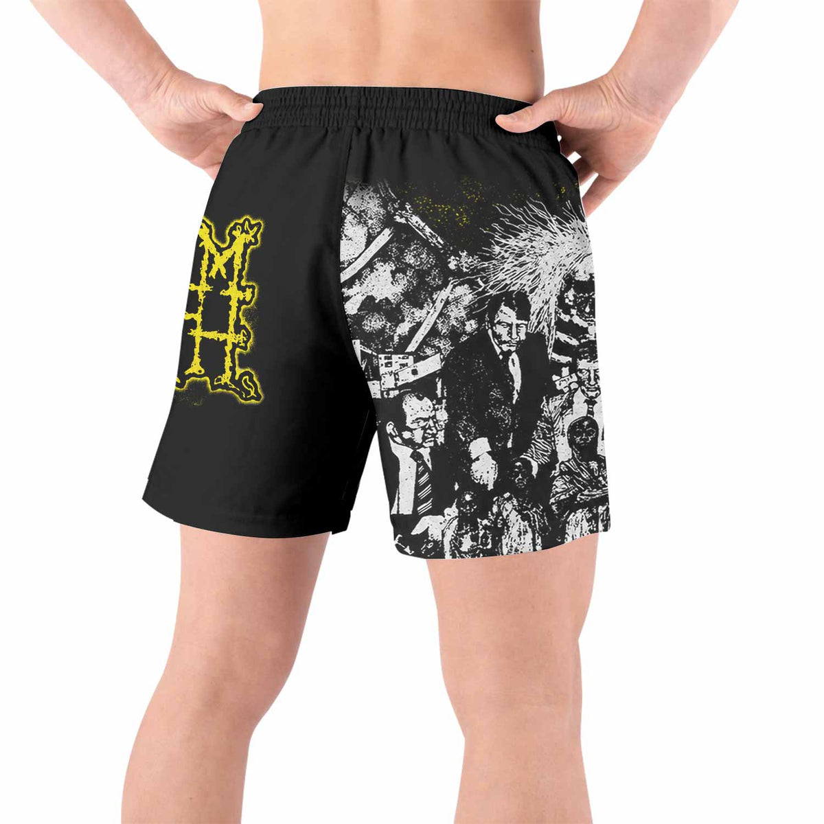 Napalm Death Scum Grappling Shorts - back view lifestyle