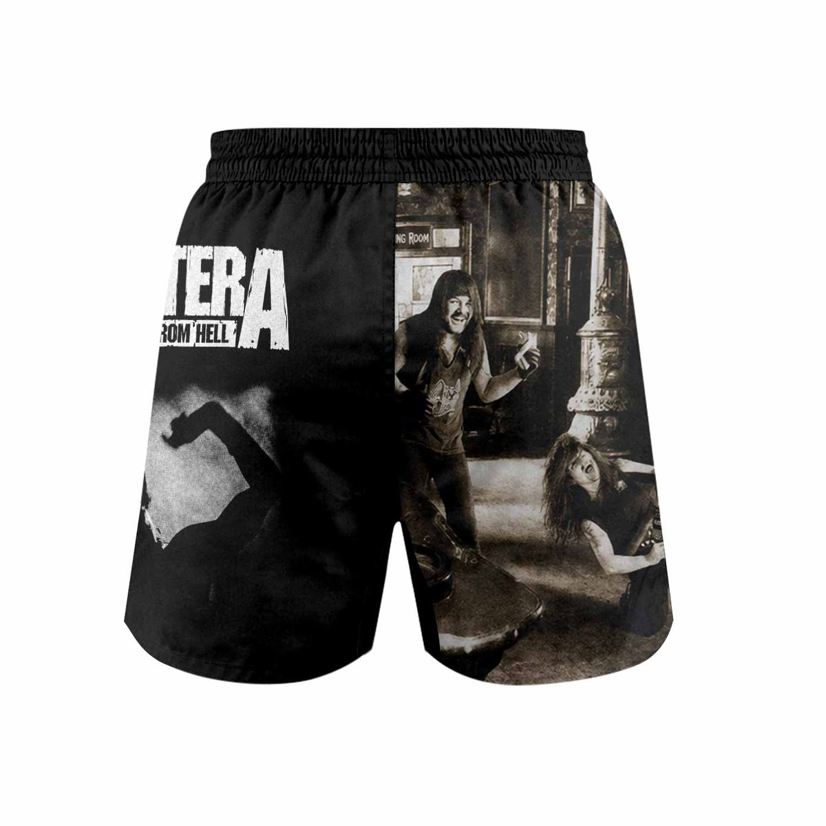 Cowboys from Hell Pantera Grappling Shorts - back view mockup