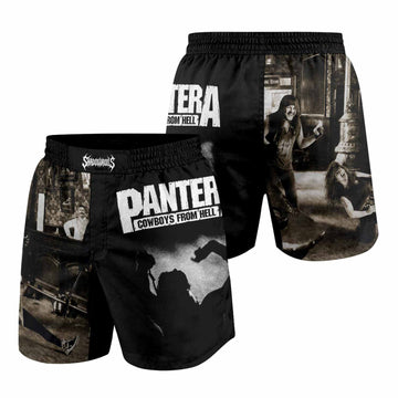 Cowboys from Hell Pantera Grappling Shorts - front and back view